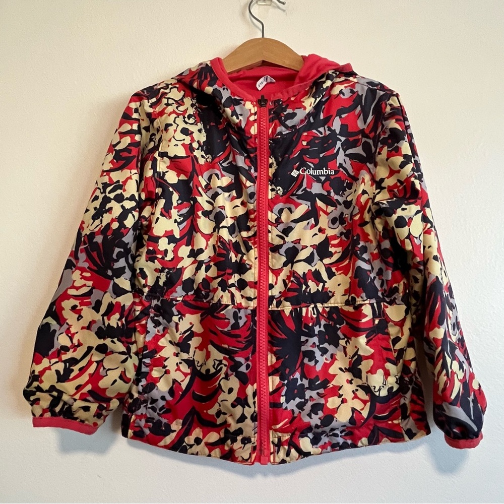 Columbia Girl’s Reversible Hooded Pink Floral Jacket Size XXS | 4/5